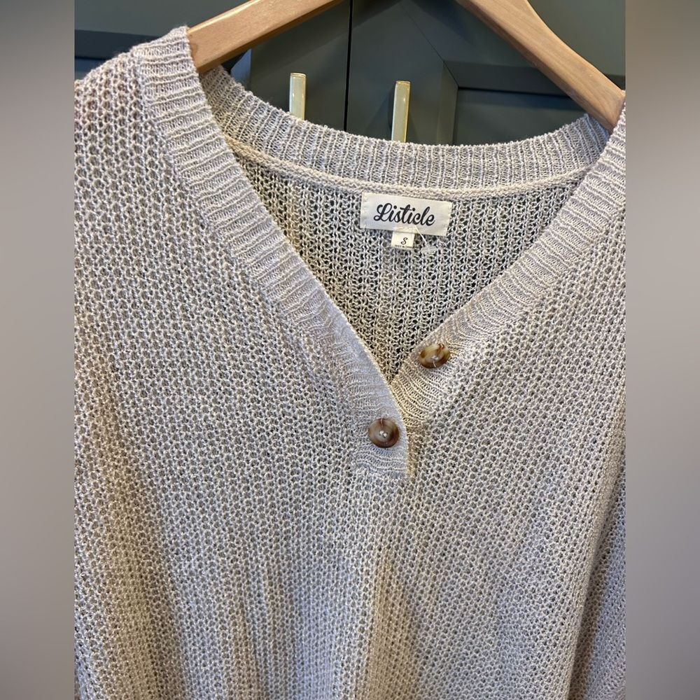 Lysticle Boutique Colorblock Cream Oversized Sweater - Picture 4 of 6